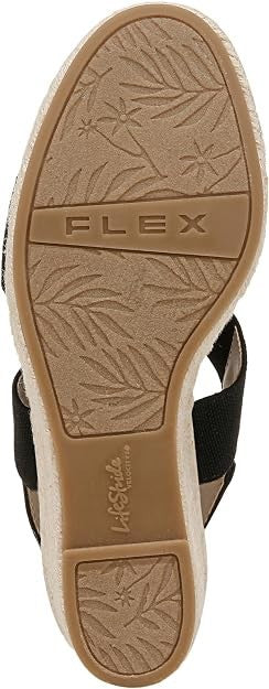 Women's LifeStride Tallulah - Black - Espadrille Wedge Sandal - Cushioned - Sz 8