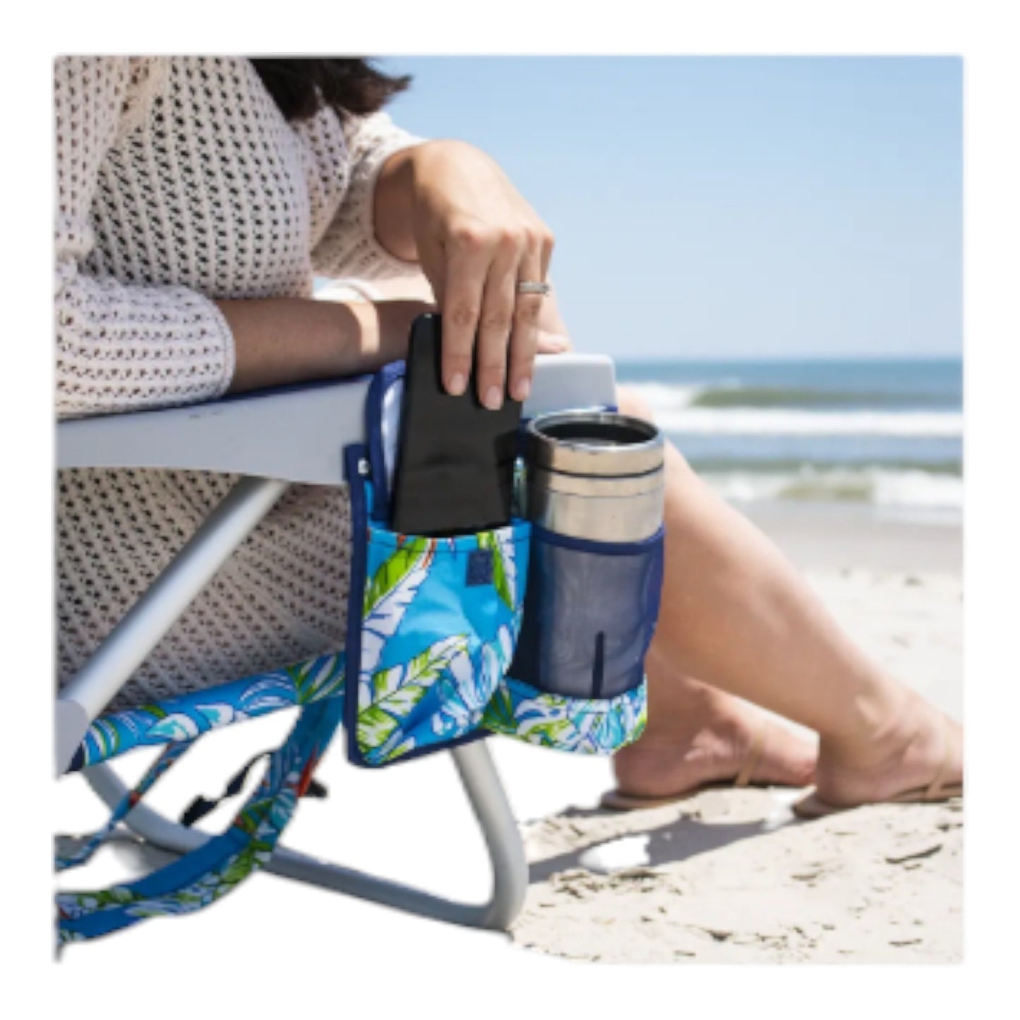 Tommy Bahama 5-Position Lay Flat Folding Backpack Beach Chair Aluminum