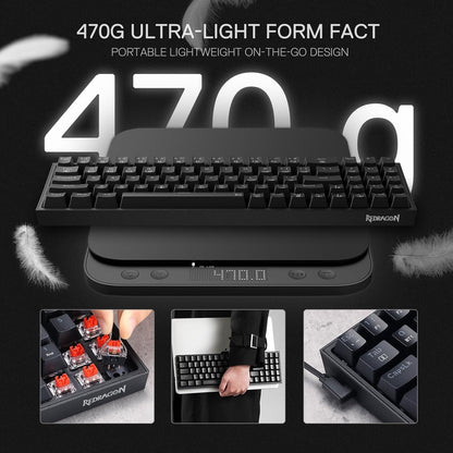Redragon S136 Gaming Keyboard & Mouse Combo, 75% K628 Tri-Mode Wireless RGB