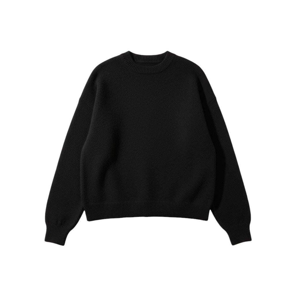 Victoria's Secret PINK Collegiate Knit Crewneck Sweater in Pure Black Lady Liber