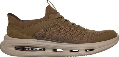 NEW MENS SKECHERS SLIP INS RELAXED FIT SLOAN ORBITAL Khaki KNIT Shoes AUTHENTIC