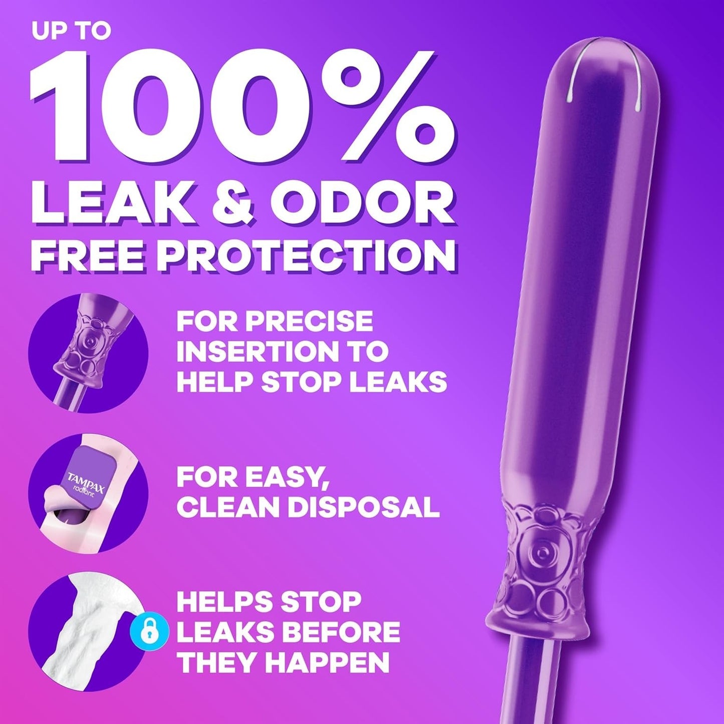 Tampax Radiant Assorted Plastic Tampons Unscented 28 Count