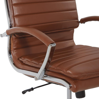 Office Star SPX Professional Ergonomic Ribbed Faux Leather Office Chair High Bac