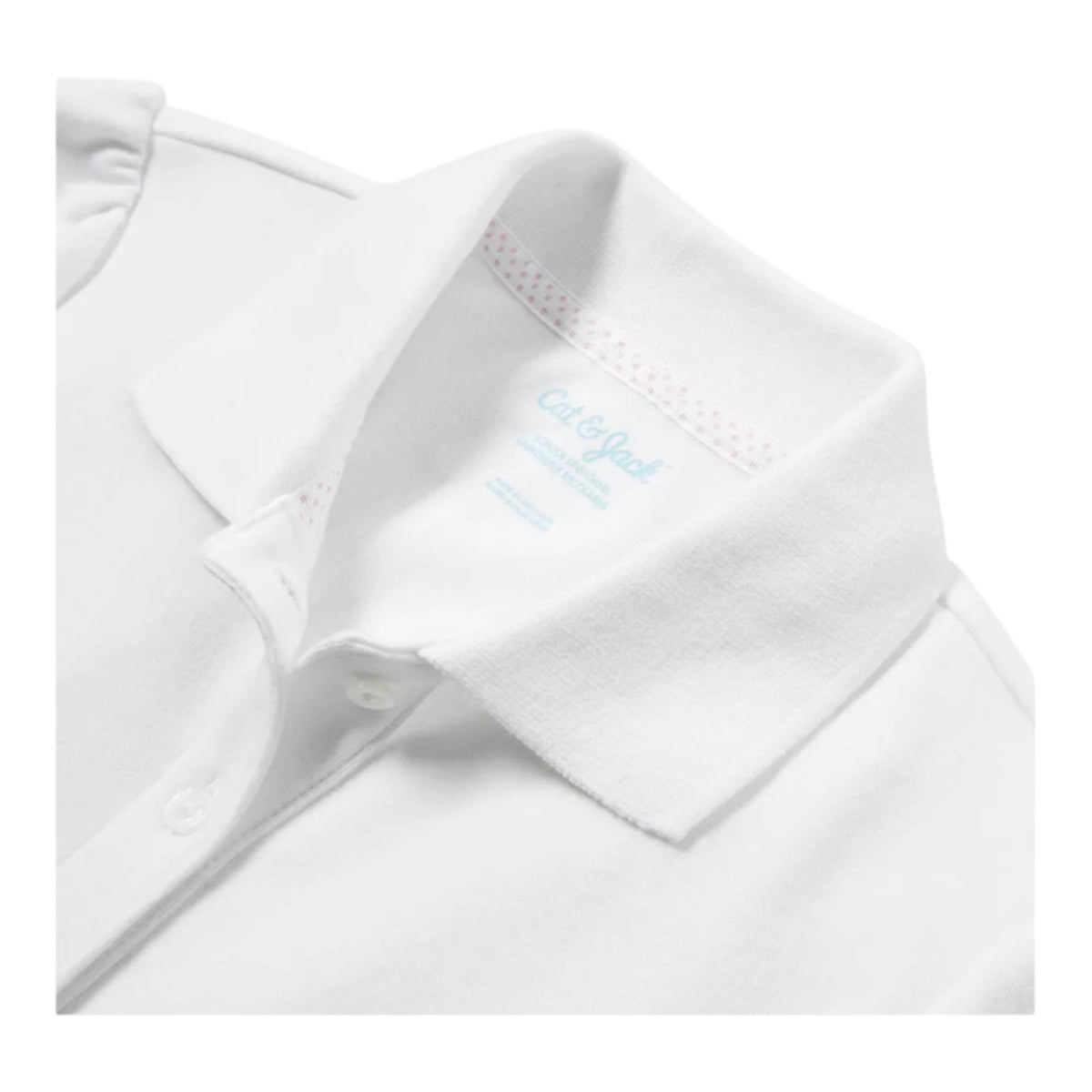 NWT Girls' Short Sleeve Interlock Uniform Polo Shirt - Cat & Jack - White