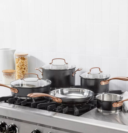 Cuisinart 8pc Pots & Pan Matte Stainless Steel Cookware Set Black Bronze Handles