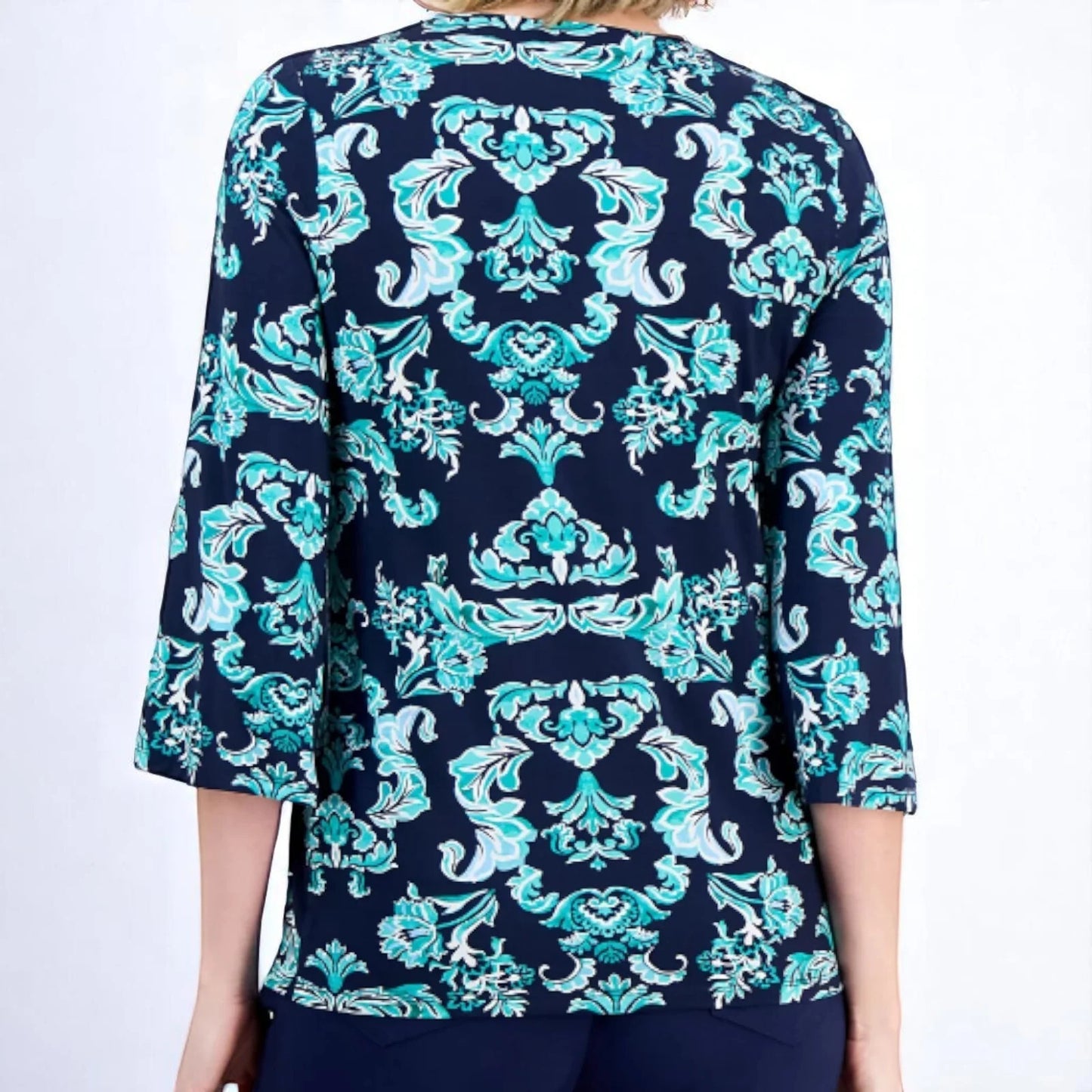 JM Collection Womens Floral Printed Top Blouse NWT