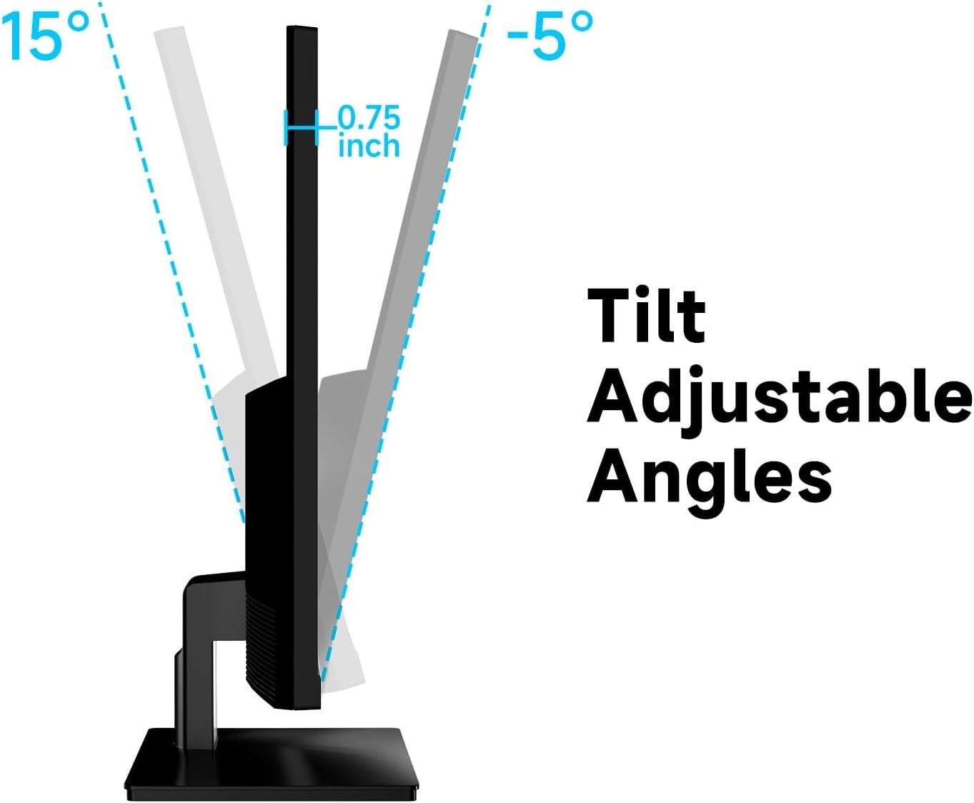 24 Inch Monitor, FHD 100Hz 1080P, IPS 16:9 Frameless Computer Monitor, 99% sR...
