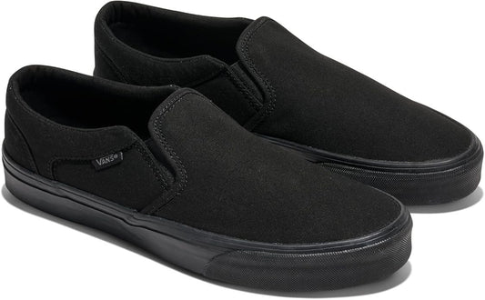 Vans Men's Asher Black Canvas Slip on Skate Shoes 🛹 Assorted Sizes 🛹 NWB