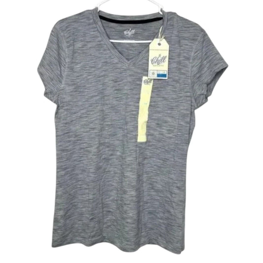 Chill Society Women’s V Neck Tee Size S - M Gray NWT