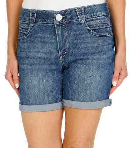 Democracy womens "Ab"solution Petite 6" Cuffed Denim Short