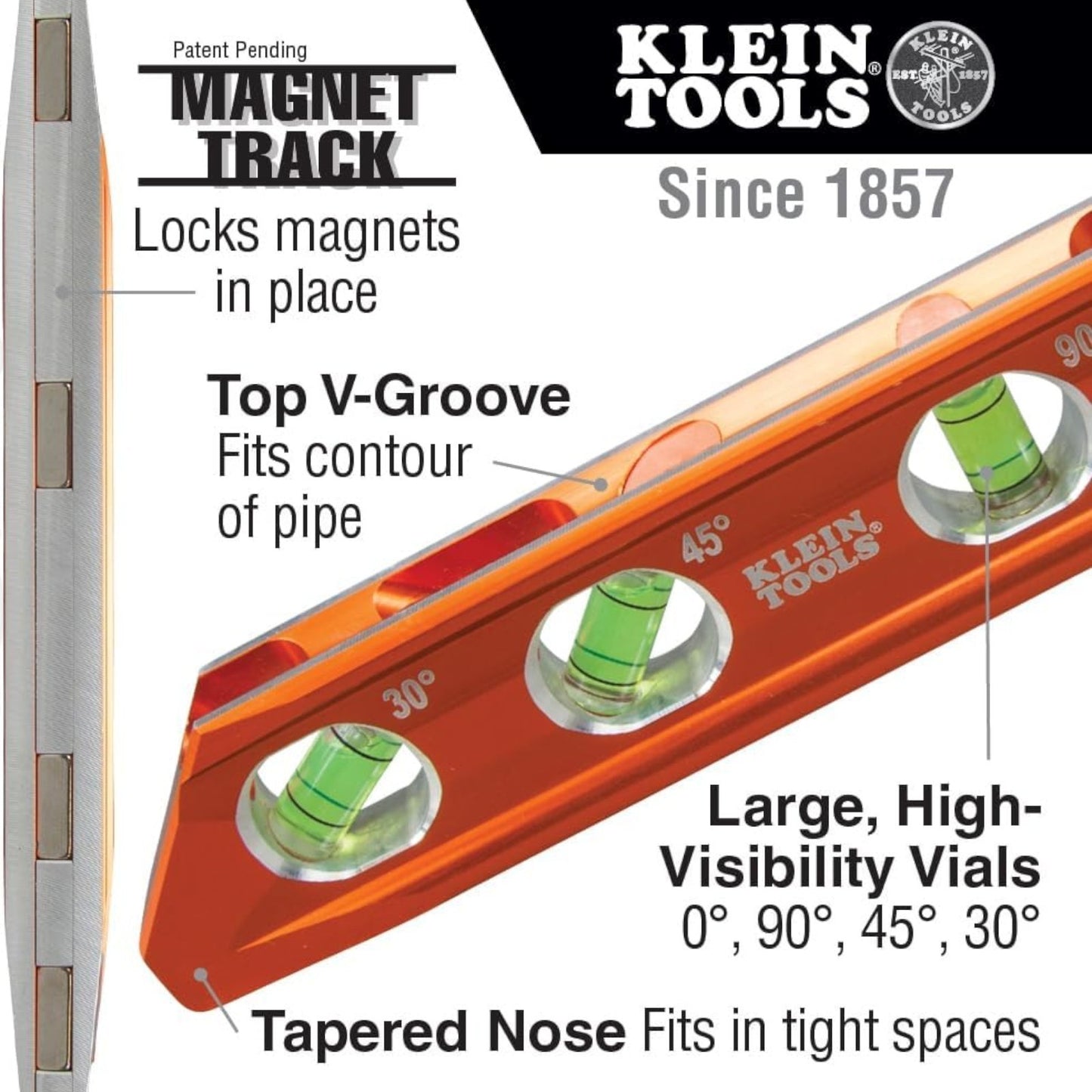 Klein 935RB Torpedo Billet Level, Rare Earth Magnet