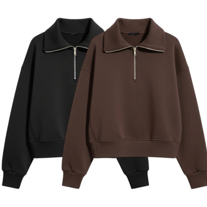 Old Navy Bounce Fleece Half-Zip Pullover Sweatshirt in Black or Brown, All Sizes