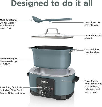 Ninja MC1001 - Foodi PossibleCooker PRO, 8.5qt Multi-Cooker - Sea Salt Grey