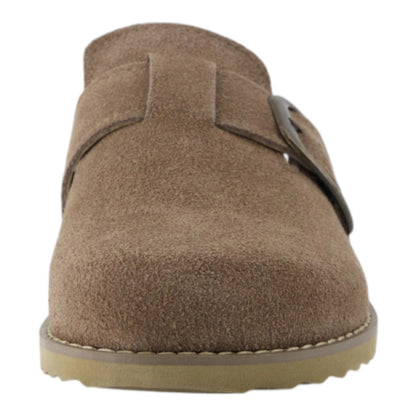 Women's Suede Clogs Adjustable Buckle Slip on Footbed Home Clog Slippers