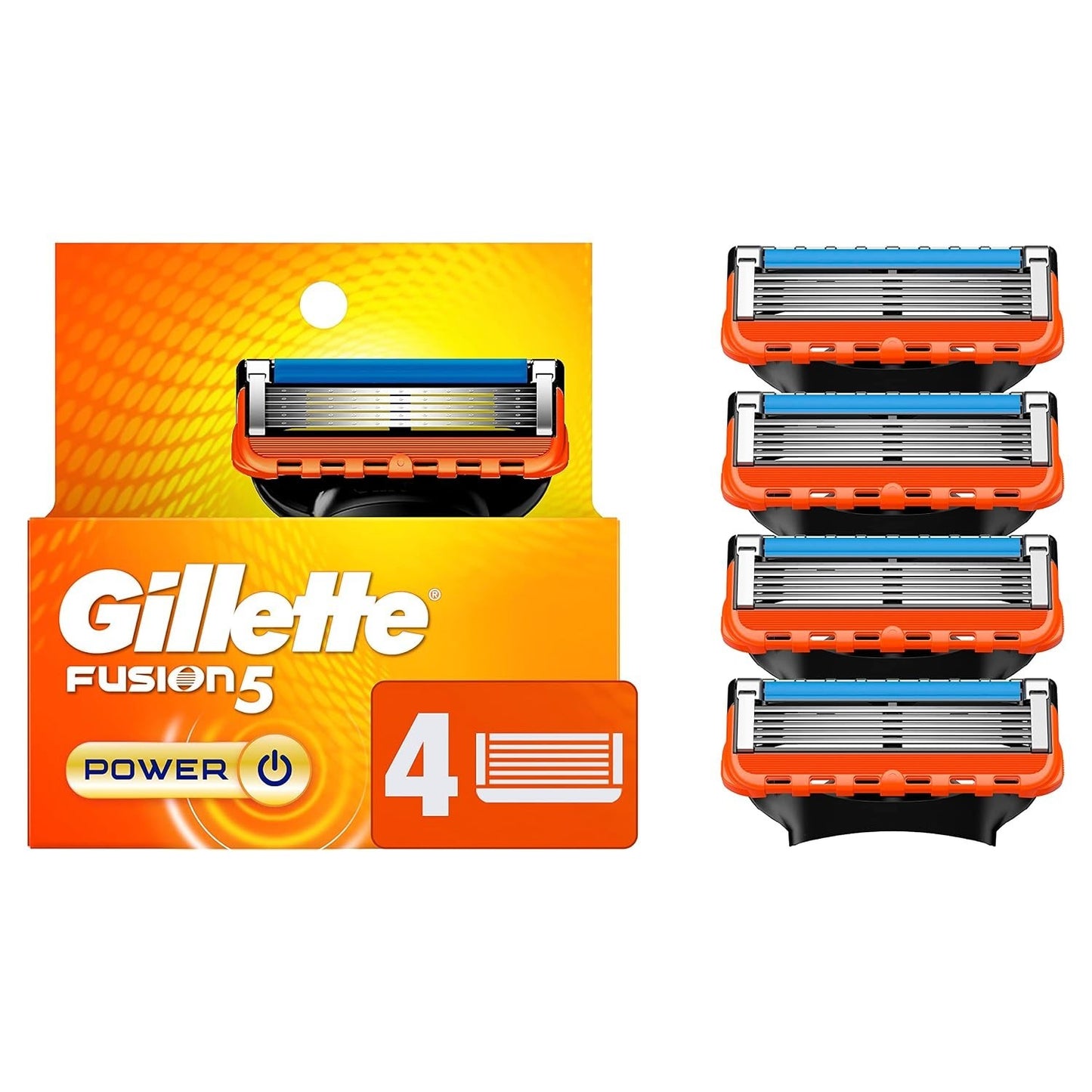 Gillette Fusion5 Power Razor Blades 4-Pack New OEM Cartridges 91321829