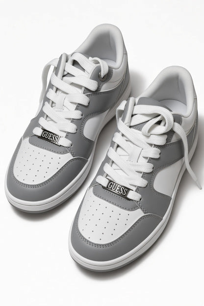 GUESS Lace-Up Sneakers Womens Gray/White Logo Athletic Casual