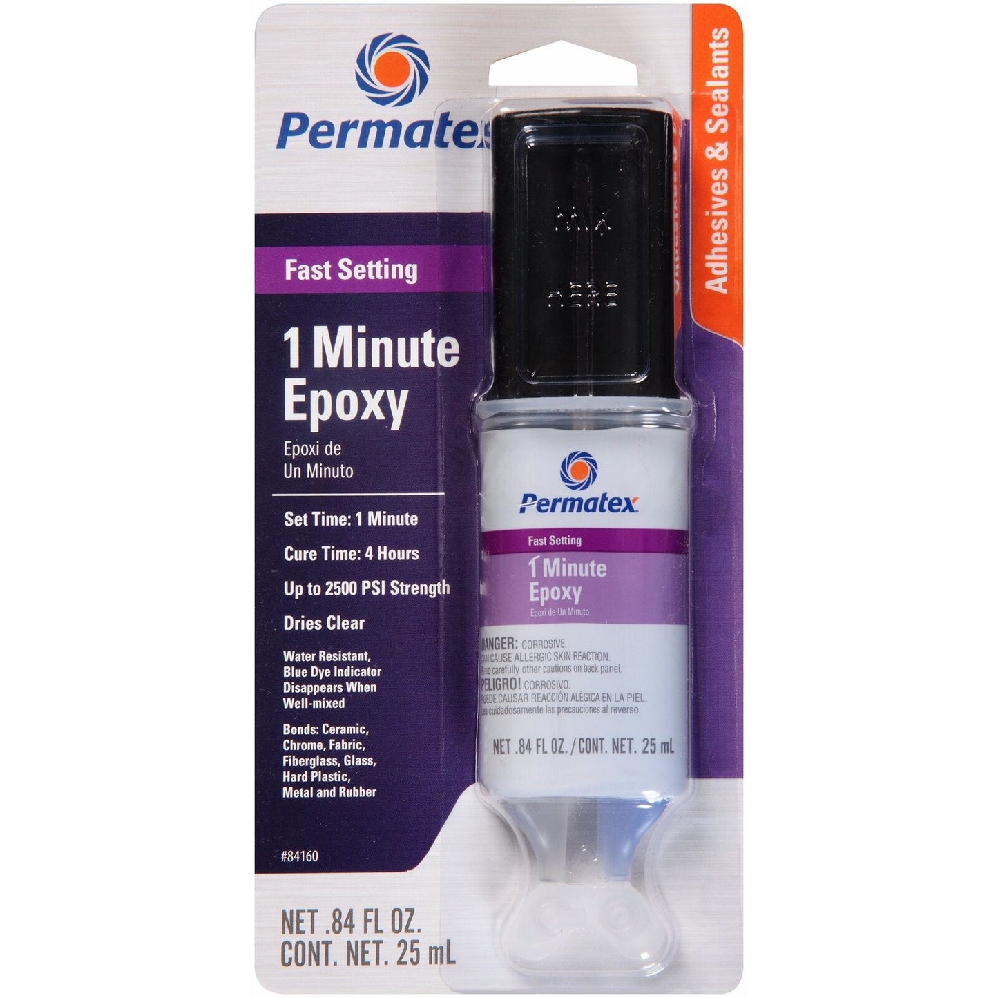 Permatex 84160 PermaPoxy 1 Minute General Purpose Epoxy, 0.84 oz.