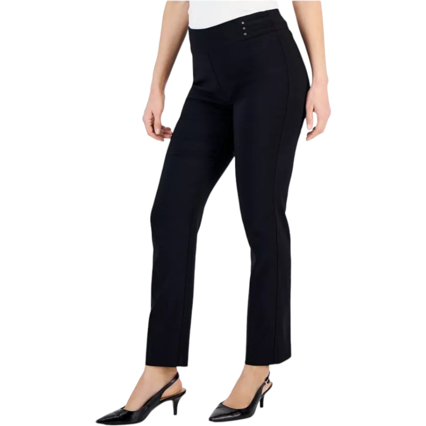 JM Collection Petite Tummy-Control Comfort waistband Pants, Black or Blue