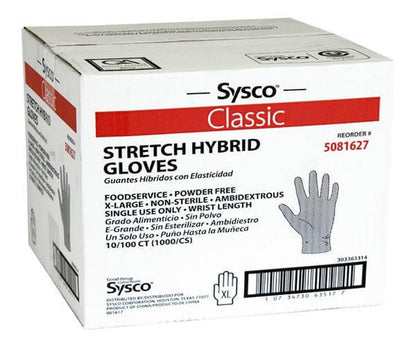 Sysco Classic Glove Poly Hybrid Stretch Clear Extra Large 5081627