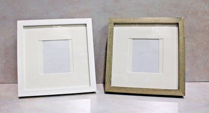 Wood Gallery Frame, 10"x10" Overall (4"x6", 5"x5" Opening) - White