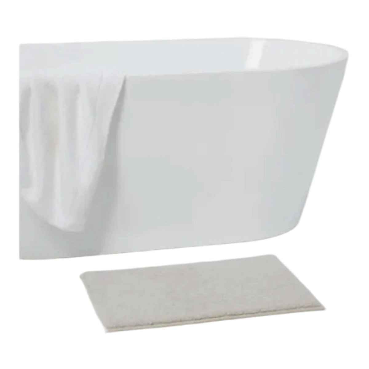 Light Gray Boucle Memory Foam Bath Rug, 17" X 24"
