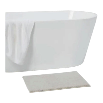 Light Gray Boucle Memory Foam Bath Rug, 17" X 24"