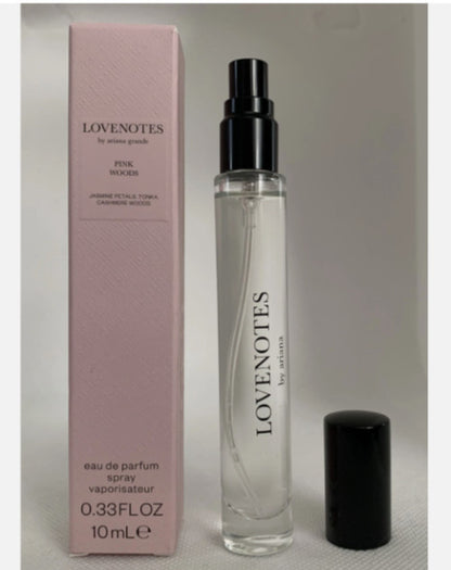NEW! Ariana Grande LOVENOTES PINK WOODS 0.33oz/10mL Travel Size Love Notes