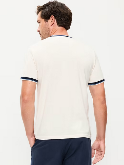 OLD NAVY Men's Crew Neck Trim Ringer Pique T-Shirt Tee NWT, Many colors & Sizes