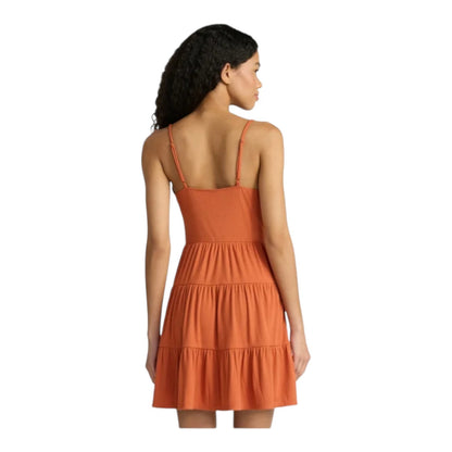 No Boundaries Women’s Burnt Orange or Black Mini Tier Dress