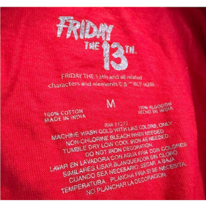 New Friday the 13th Jason Crystal Lake Red 1980 Mens Vintage T-Shirt