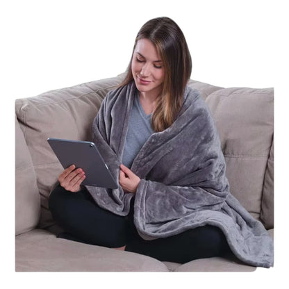Handy Heater Sherpa Throw Blanket 50"x60" Plush Heated Blanket