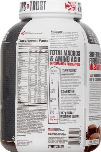 DYMATIZE SUPER MASS GAINER (6 LB) carbohydrates iso elite 100 whey protein amino
