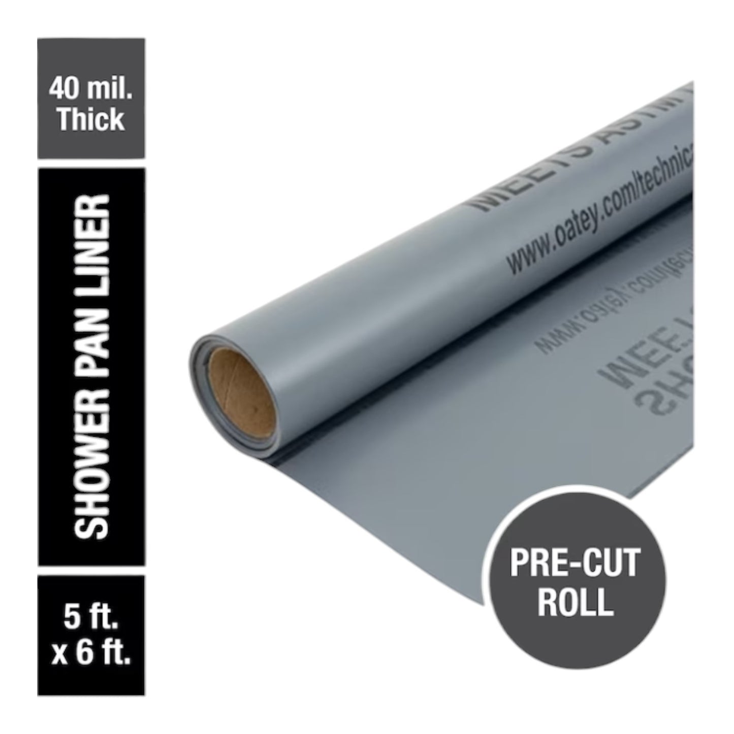 5 Ft. X 6 Ft. Gray Pvc Shower Pan Liner | Oatey Measurement Mil Durable Lines
