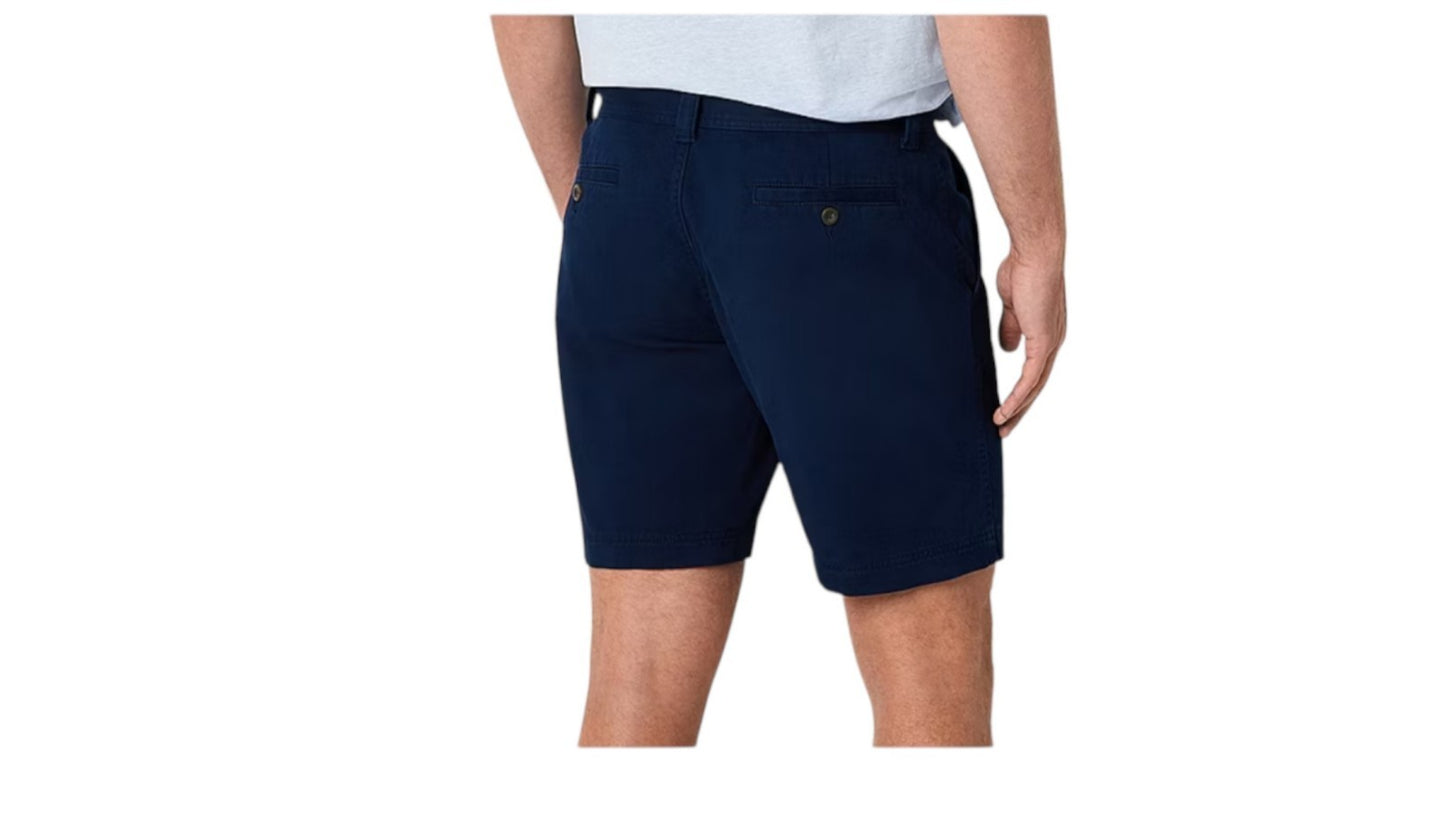 St. John's Bay Men's 9" Mid Rise Stretch Fabric Chino Shorts White, Black & Blue