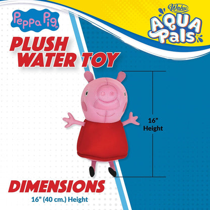 Wahu Aqua Pals Peppa Pig Plush Water Toy for Kids Age 2+, Fast-Drying Waterproof