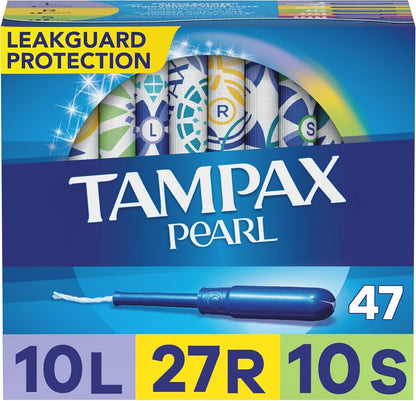 Tampax Pearl Tampons Trio Pack Light/Regular/Super Unscented 47 CT New