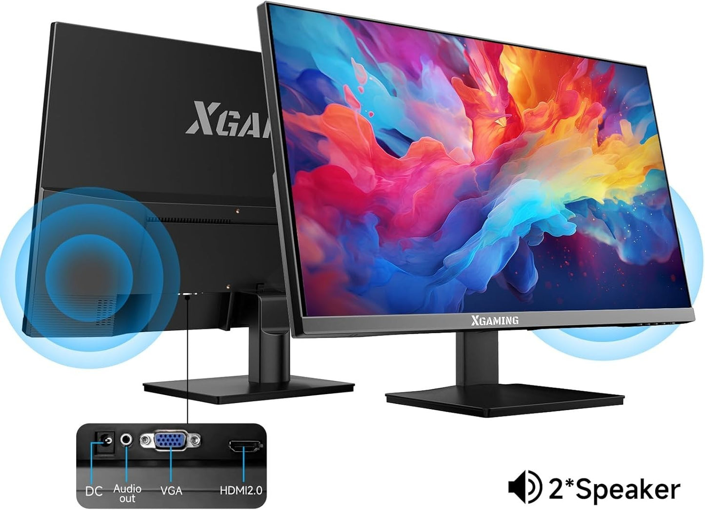 24 Inch Monitor, FHD 100Hz 1080P, IPS 16:9 Frameless Computer Monitor, 99% sR...