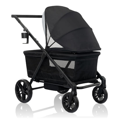 evenflo Omni Crew 3-in-1 Stroller Wagon, Licorice Black,  Fits upto Two Children
