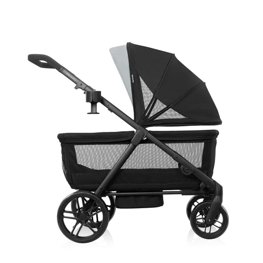 evenflo Omni Crew 3-in-1 Stroller Wagon, Licorice Black,  Fits upto Two Children