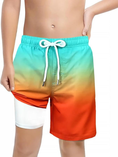 LUCOWEE Boys Swim Bathing Trunks Soft Compression Liner  Swimming Shorts