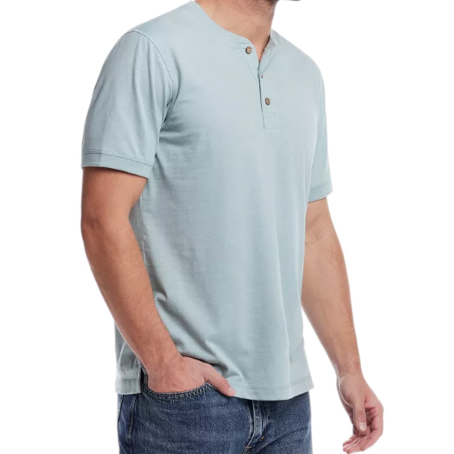 Weatherproof Vintage Men's Short Sleeve Melange Henley Shirt