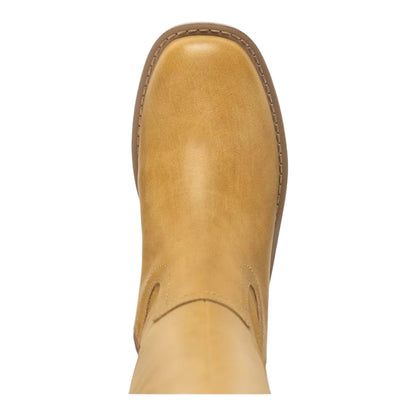 Wild Pair Women's Warblerr Square Toe Tall Boots Block Heel Beige