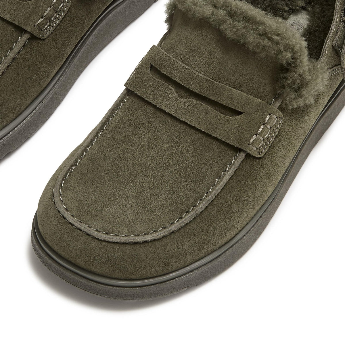 FitFlop Women's Gen-FF Suede Shearling Loafer Back-Strap Mules
