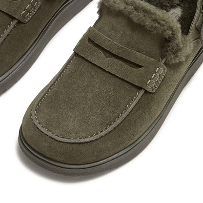 FitFlop Women's Gen-FF Suede Shearling Loafer Back-Strap Mules