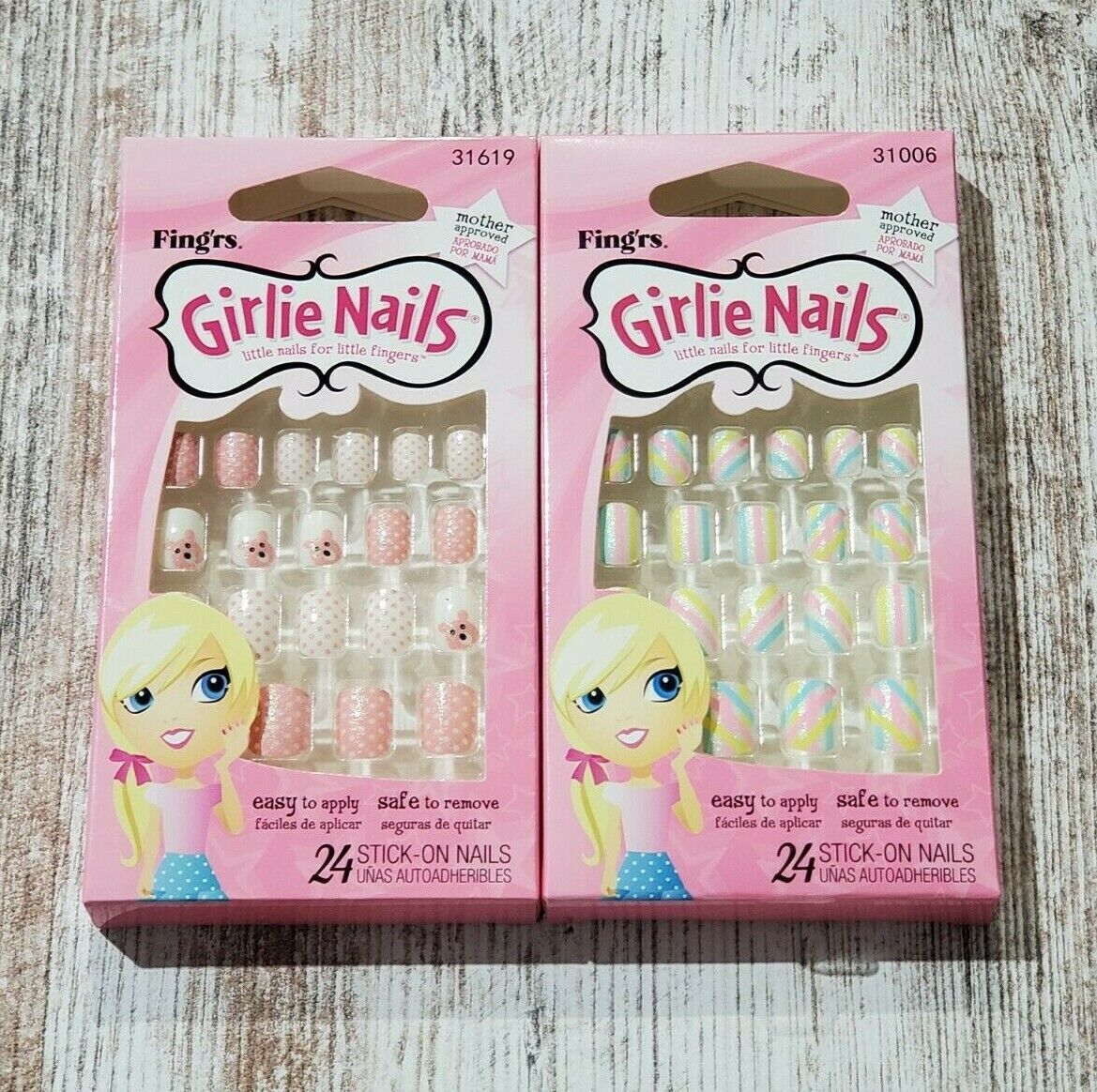 24CT GIRLIE NAILS FULL COVER NAIL STICKERS, Various