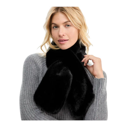 INC International Concepts Womens Faux Fur Pull-Through Scarf Leopard, Brown, Bl