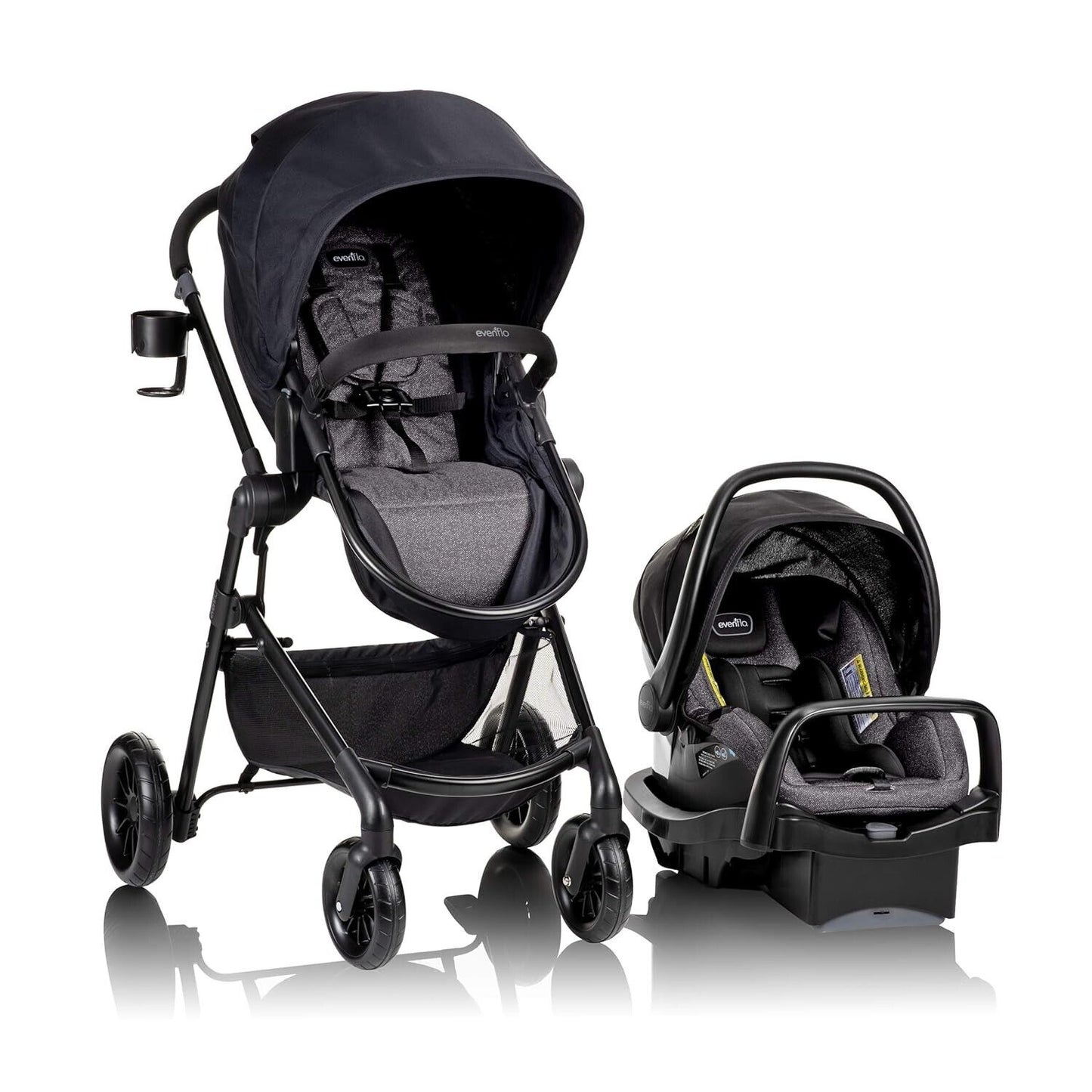 Evenflo Pivot Modular Travel System with LiteMax Infant Car Seat with Anti-Rebou