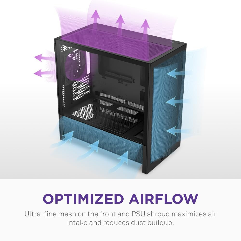 NZXT H510 Elite - CA-H510E-B1 - Premium Mid-Tower ATX Case PC Gaming Case - Dua