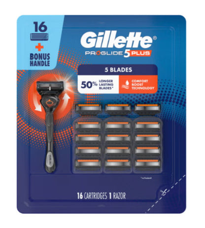 Gillette Proglide Plus, Fits Proglide, Fusion, & Power Razors, 16 Cart + Handle