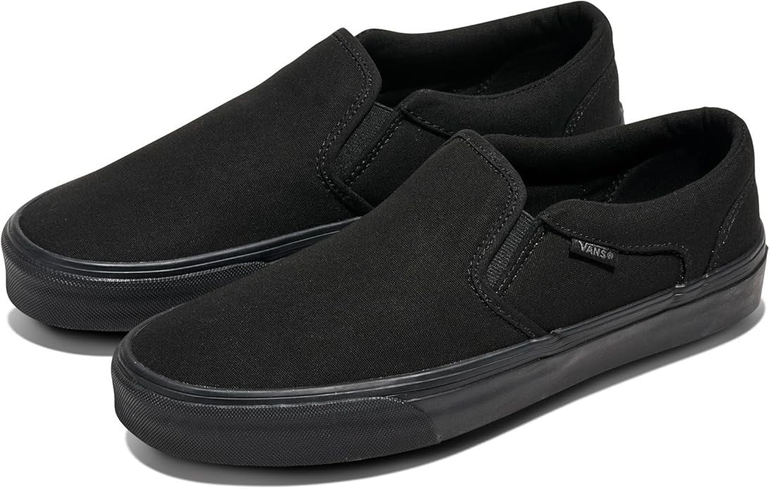 Vans Men's Asher Black Canvas Slip on Skate Shoes 🛹 Assorted Sizes 🛹 NWB
